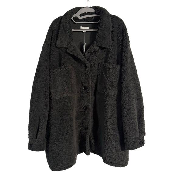 Maurices Sherpa Teddy Jacket 4X Plus Size NWT Cozy Button Front - Picture 1 of 7
